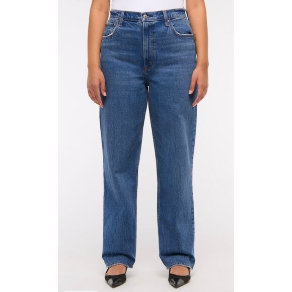 Abercrombie & Fitch 90’s Straight Ultra High Rise Jeans Medium Blue Size 26 / 2R - Picture 3 of 13